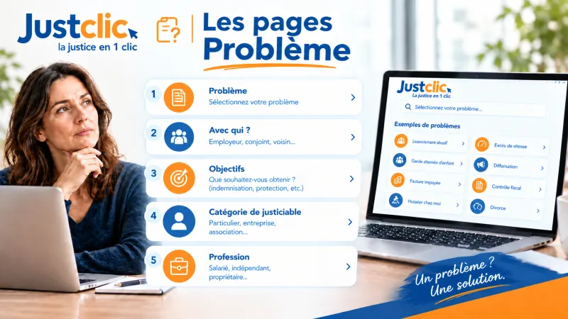 Les pages Problème de Justclic